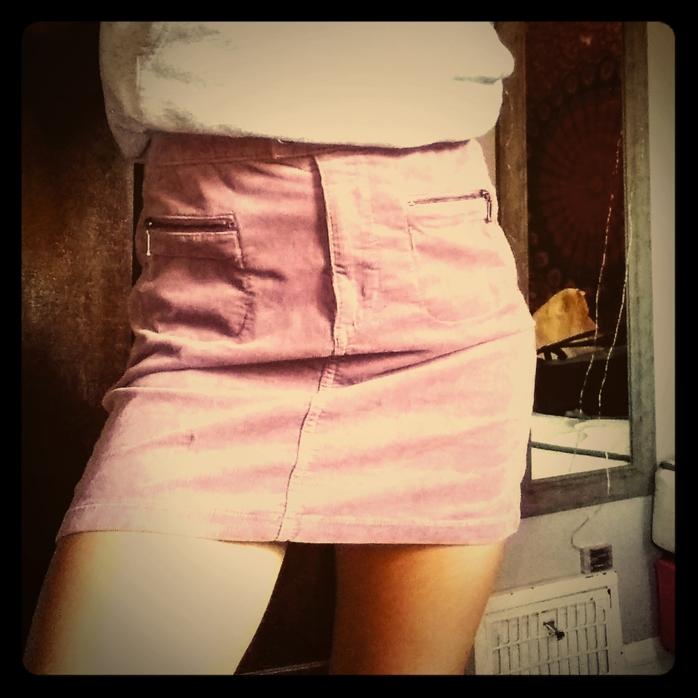 Light purple suede skirt
